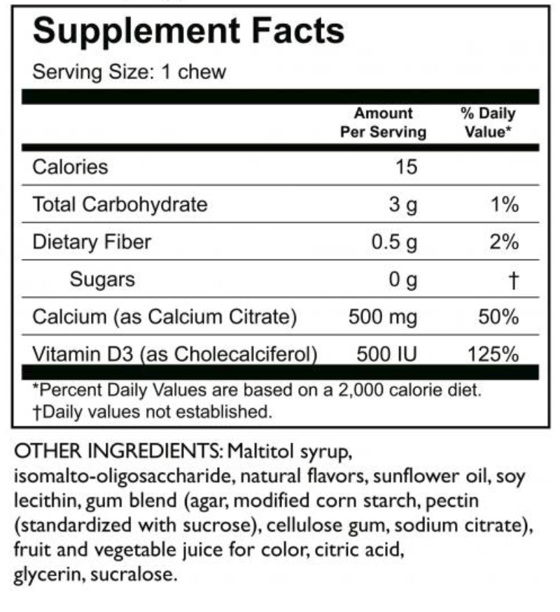 1 Month Chewable Multivitamin w/ Iron + Calcium Citrate