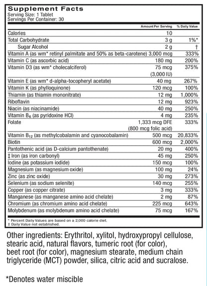 1 Month Chewable Multivitamin w/ Iron + Calcium Citrate