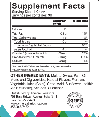 Iron With Vitamin C - Soft Chews