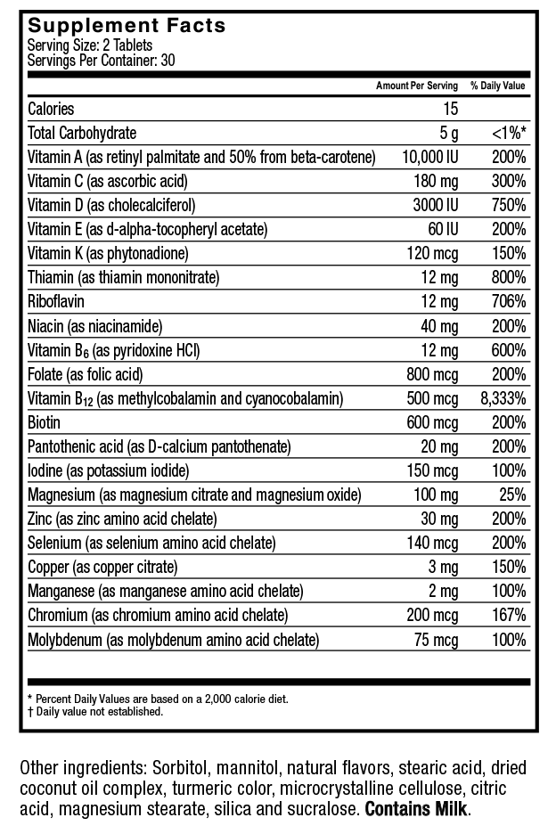 Bariatric Multivitamin Vitamin - Orange Flavor - Chewable Bariatric Vitamins