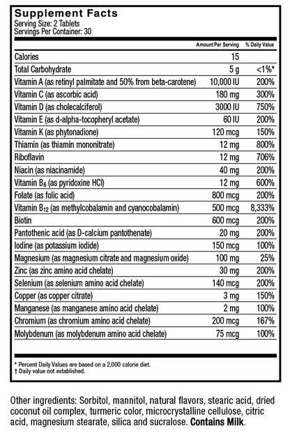 Bariatric Multivitamin Vitamin - Orange Flavor - Chewable Bariatric Vitamins