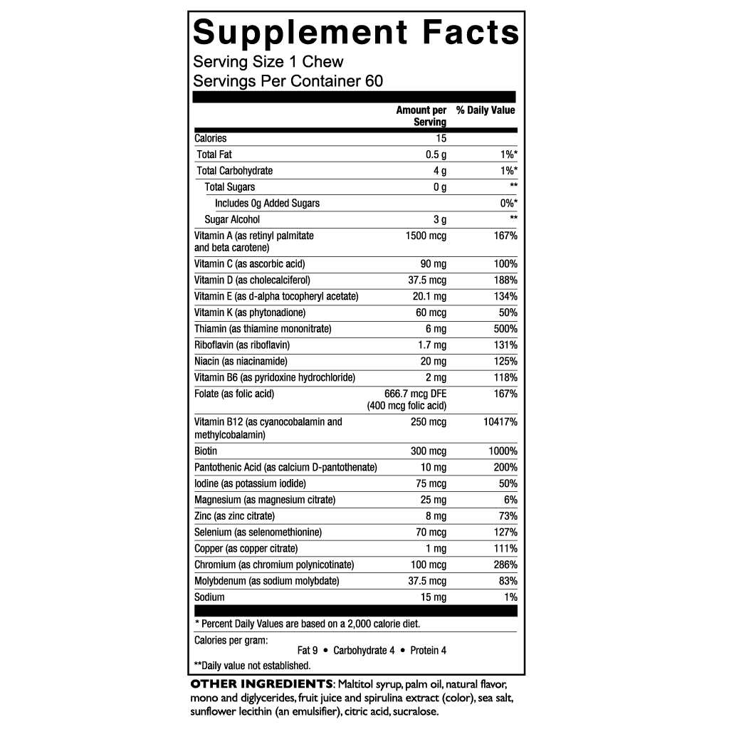 Bariatric Multivitamin + Calcium Citrate - Soft Chew - 1 Month Supply